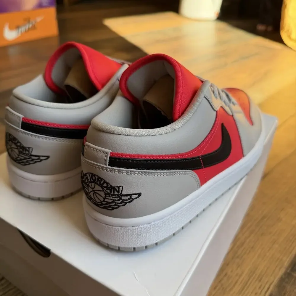 Nike Air Jordan 1 Low Light Iron Ore Black Siren Red Womens 11 DC0774-060